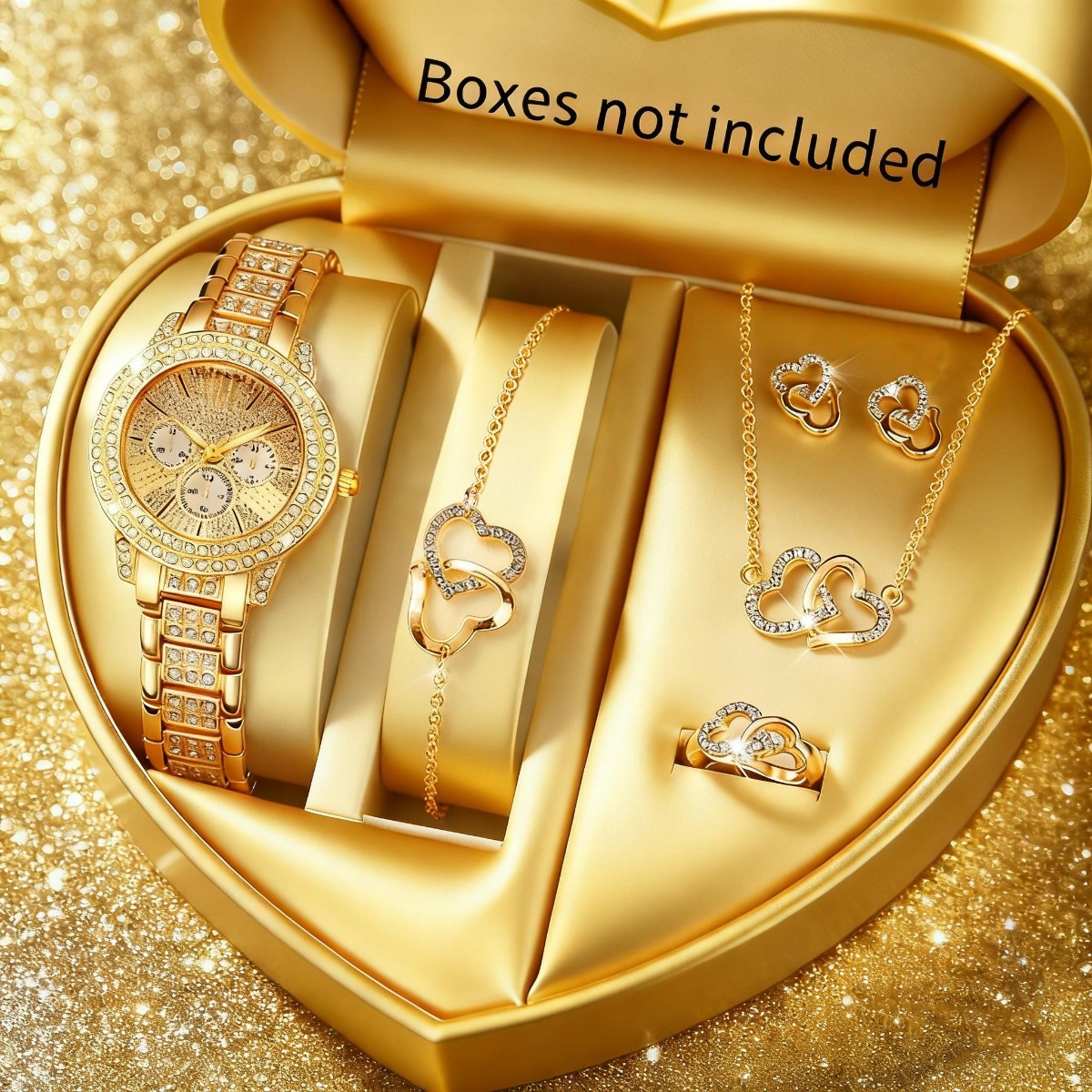 Jewelry Like Watches - 6PCS 럭셔리 라인스톤 여성 시계 주얼리