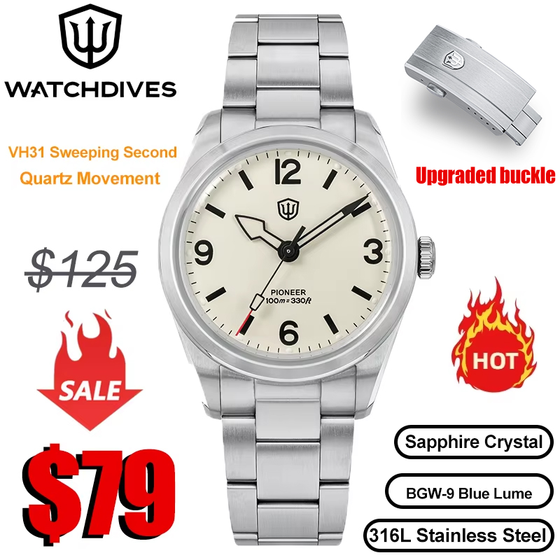 Jewelry Watches Vintage - Watchdives WD1960S V2 시계 VH31 스윕
