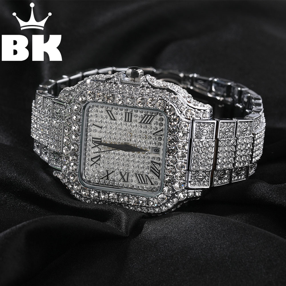 King'S Jewelry Watches - THE BLING KING 남성용 사각 시계,