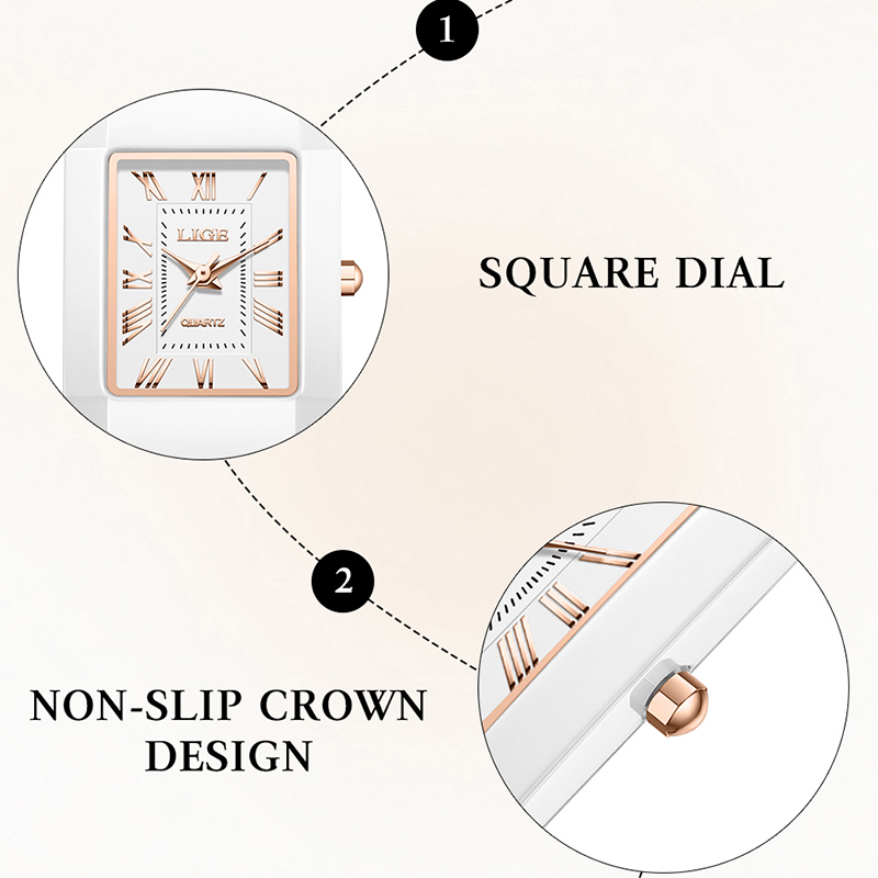 LIGE 시계 여성용 손목시계 브랜드 세라믹 패션 쿼츠 - Jewelry Watches Vintage 리뷰 및 가격