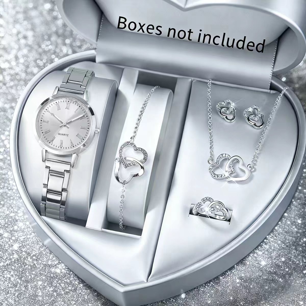 6PCS 패션 여성용 쿼츠 시계 라인스톤 쥬얼리 세트  - Jewelry Like Watches 리뷰 및 가격