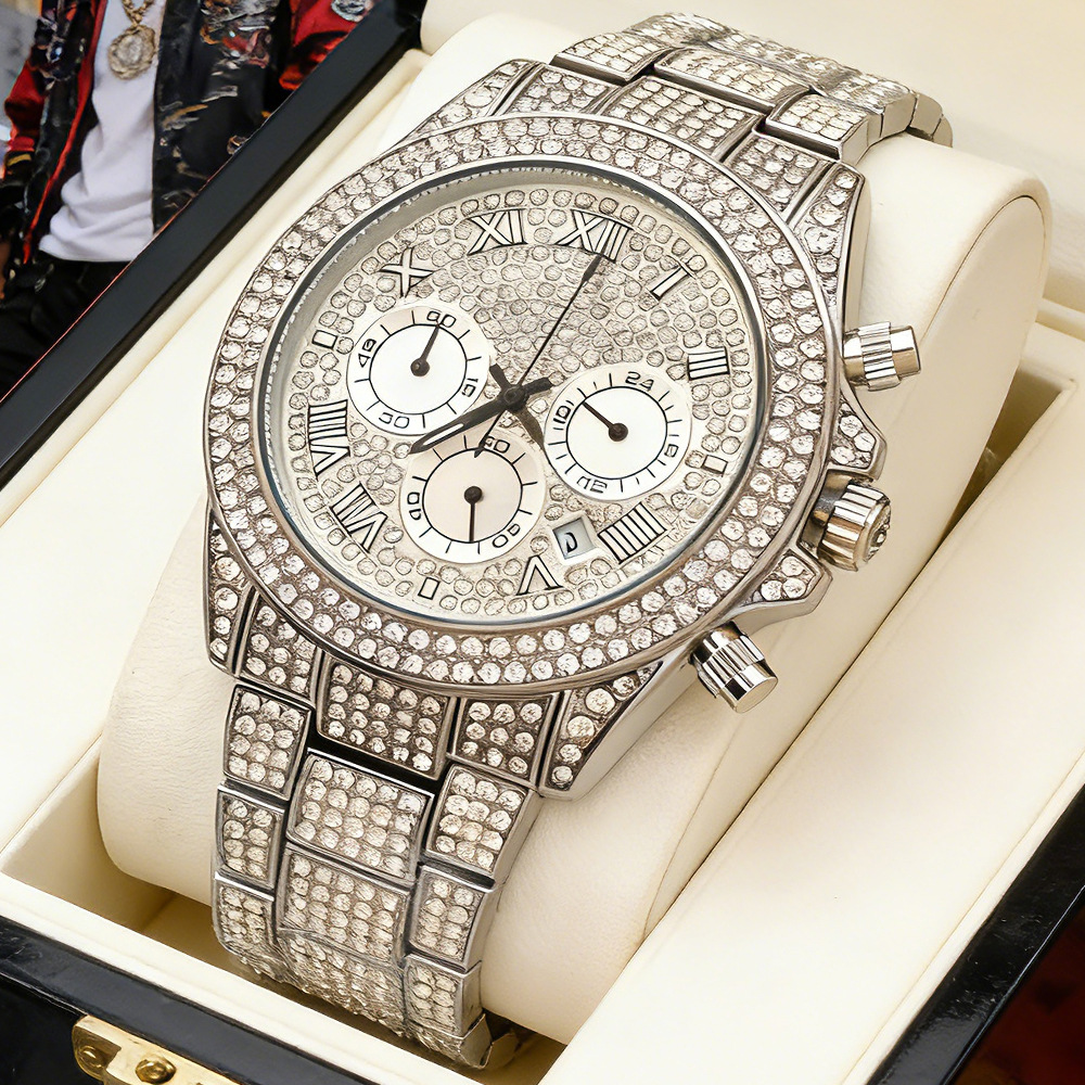 로고 없는 실버 골드 풀 다이아몬드 힙합 아이스드 아웃 - Jewelry And Watches Luxury Brand 리뷰 및 가격