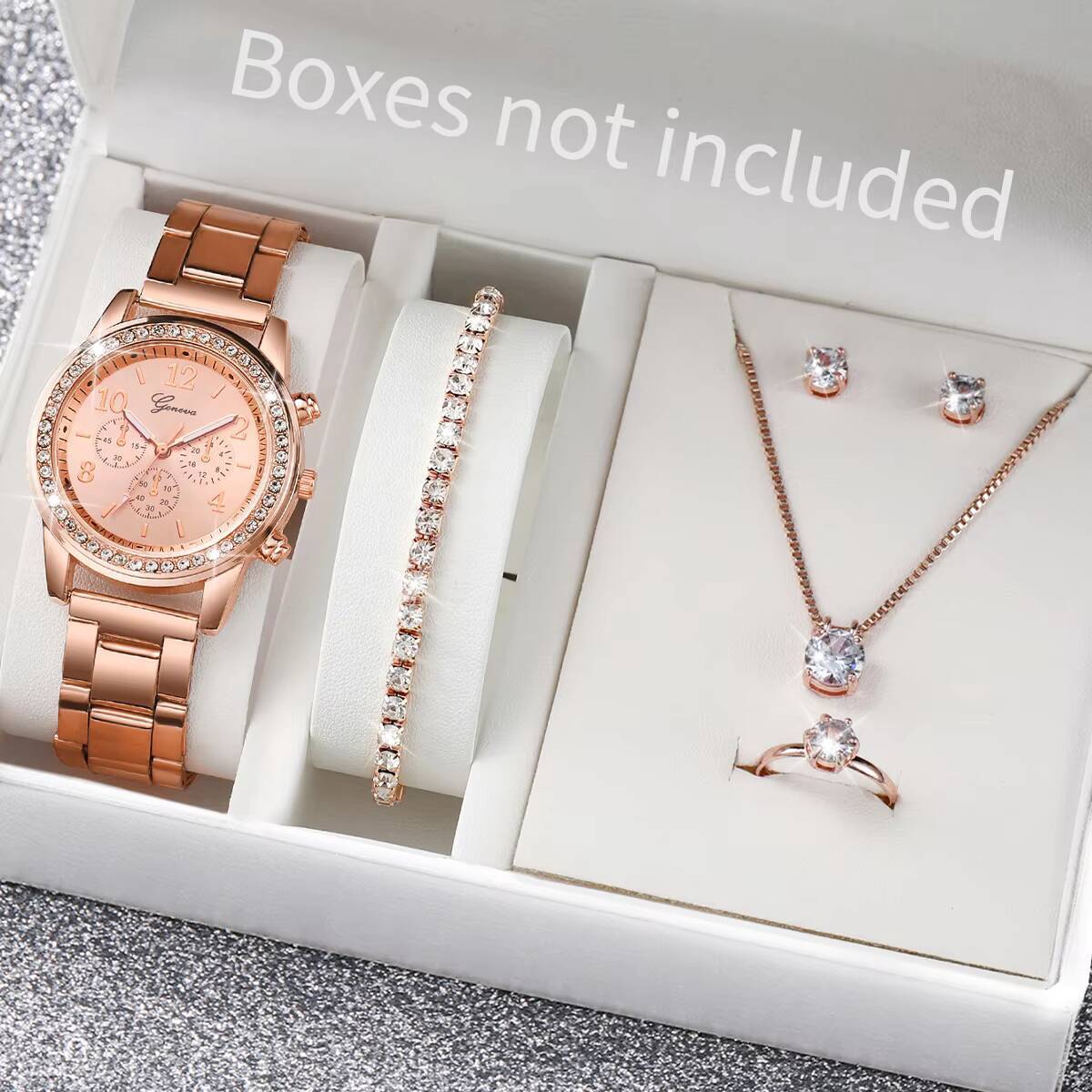 6개/세트 패션 라인스톤 여성용 시계 아날로그 쿼츠 손 - Jewelry Watch Making 리뷰 및 가격