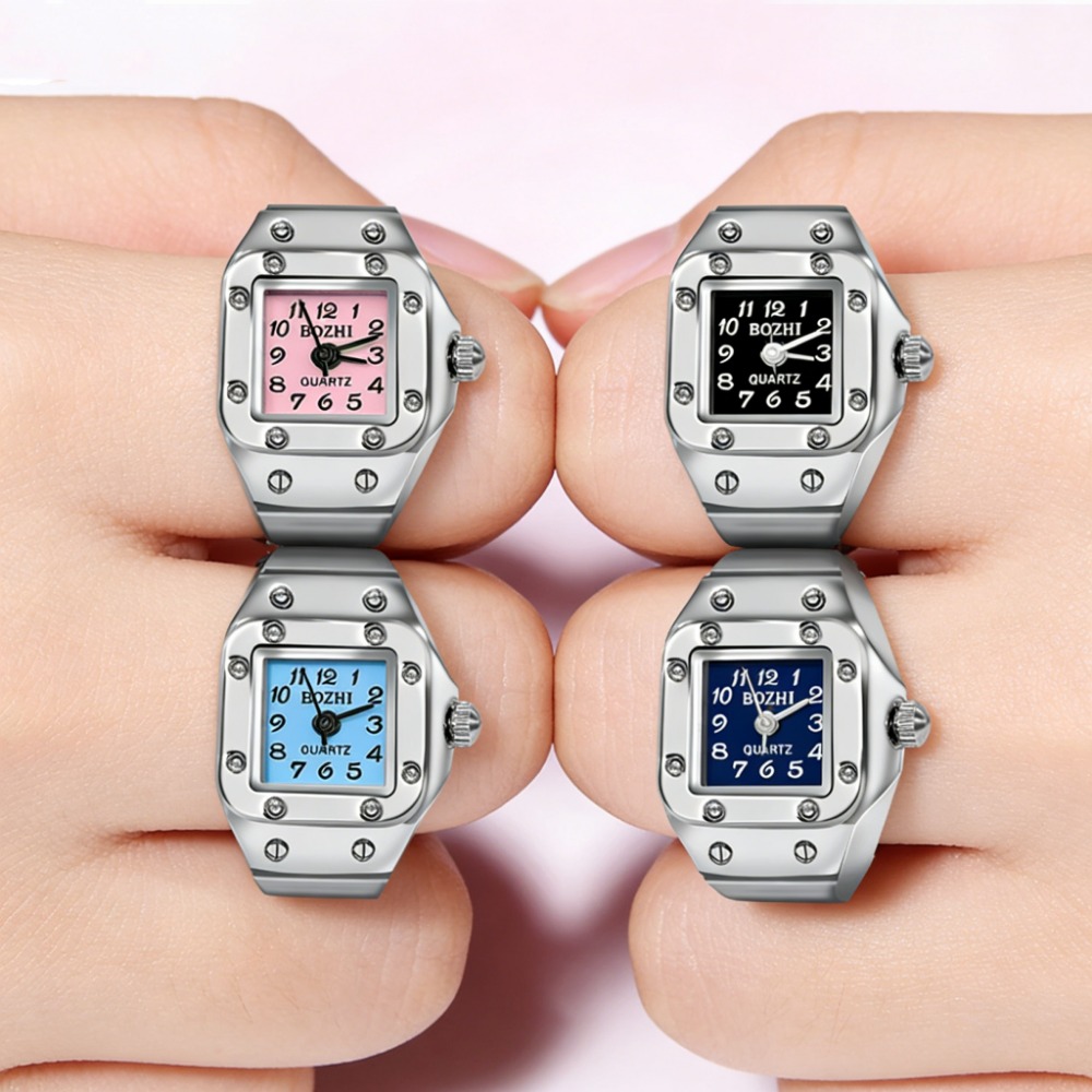 창의적인 사각형 다이얼 링 시계, 합금 쉘 커플 손가락 - Jewelry Like Watches 리뷰 및 가격