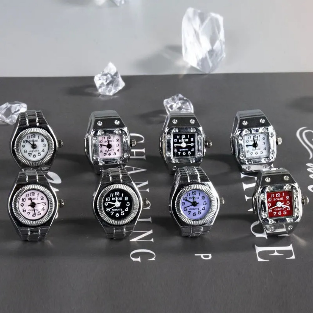 창의적인 사각형 다이얼 링 시계, 합금 쉘 커플 손가락 - Jewelry Like Watches 리뷰 및 가격