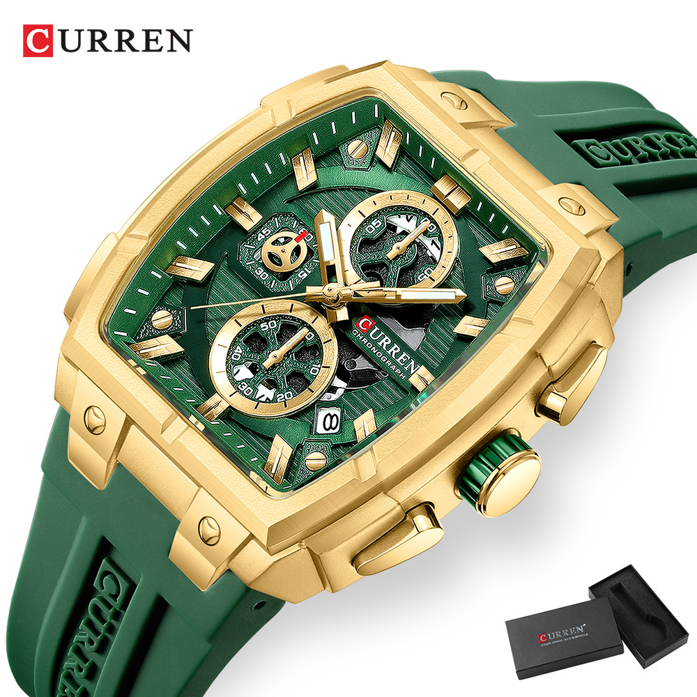 CURREN 남성용 럭셔리 빈티지 시계, 실리콘 스트랩 - Jewelry Style Watches 리뷰 및 가격