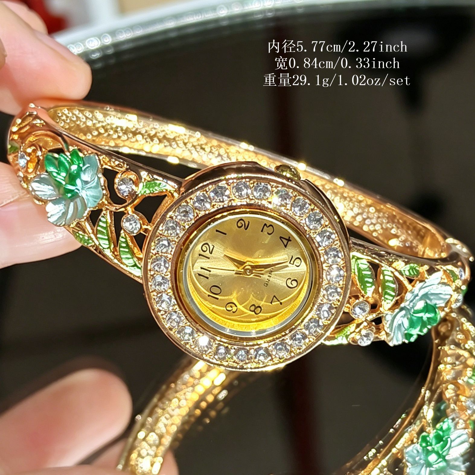 빈티지 골드 에나멜 플라워 여성용 손목시계, 속이 빈  - Jewelry Watches Vintage 리뷰 및 가격