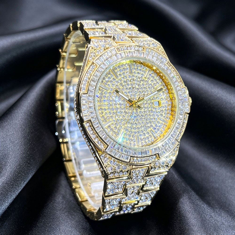 남성용 핫셀 골드 아이스 시계, MISSFOX 패션 브 - Jewelry And Watches Luxury Brand 리뷰 및 가격