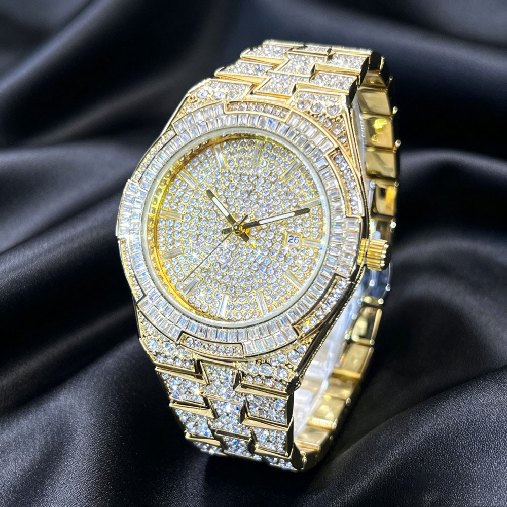 남성용 핫셀 골드 아이스 시계, MISSFOX 패션 브 - Jewelry And Watches Luxury Brand 리뷰 및 가격