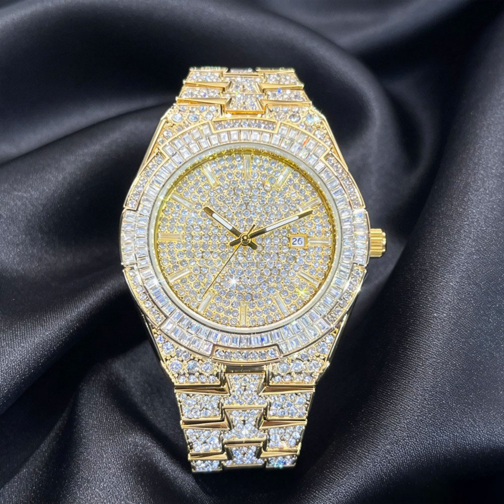 남성용 핫셀 골드 아이스 시계, MISSFOX 패션 브 - Jewelry And Watches Luxury Brand 리뷰 및 가격
