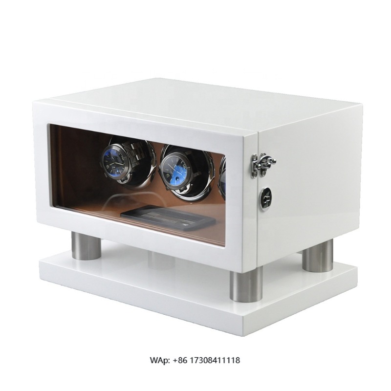 화이트 브라운 가죽 컨트롤러 자이로 오르빗 2 슬롯 회 - Automatic Watch Winder 리뷰 및 가격
