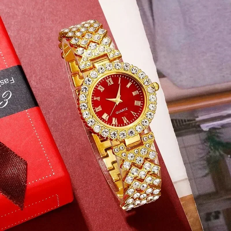 여성용 골든 럭셔리 시계 반지 목걸이 귀걸이 라인석 패 - Jewelry Watch Making 리뷰 및 가격