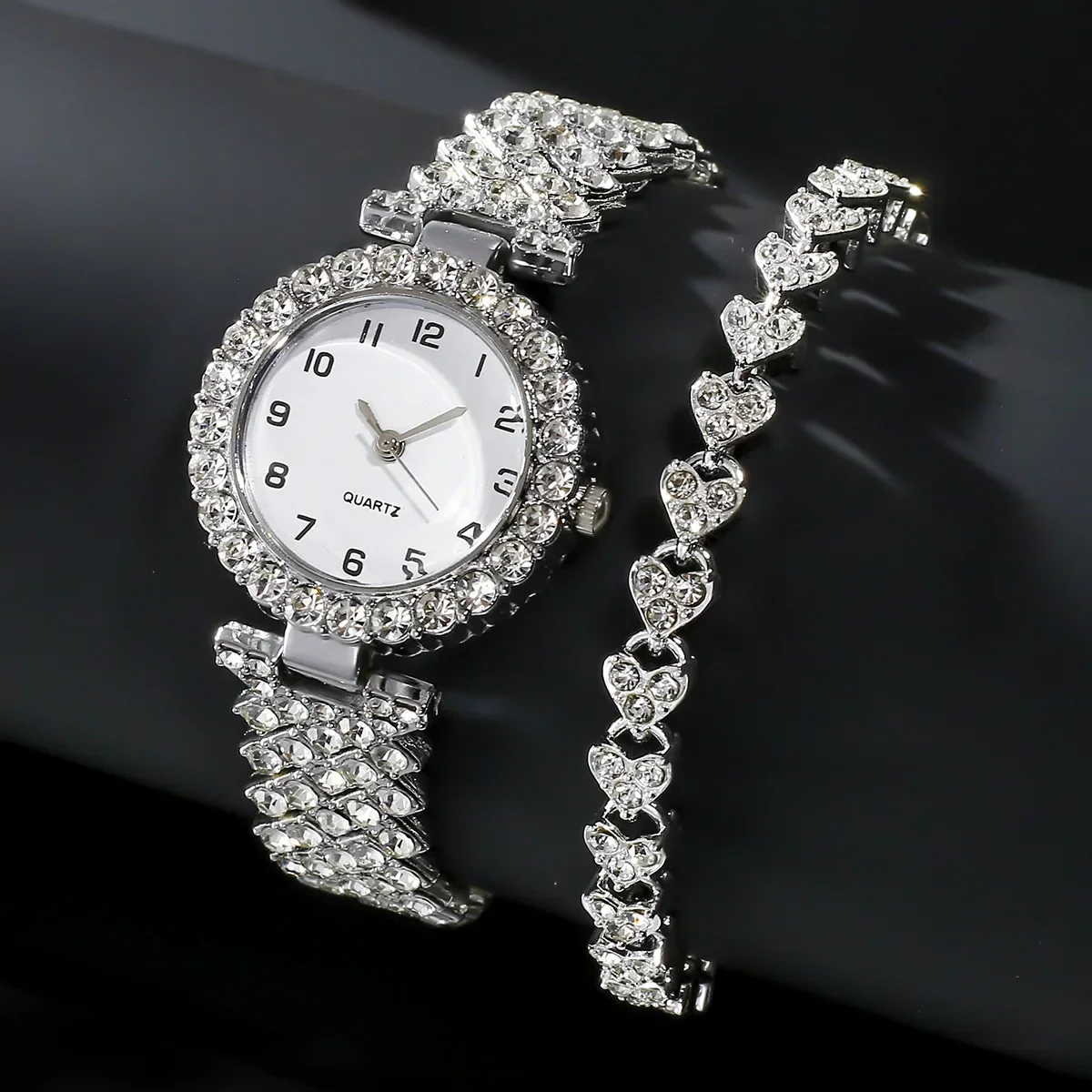 1개/2개 고급 패션 여성 시계 세트 실버 스트랩 여성 - Jewelry Like Watches 리뷰 및 가격