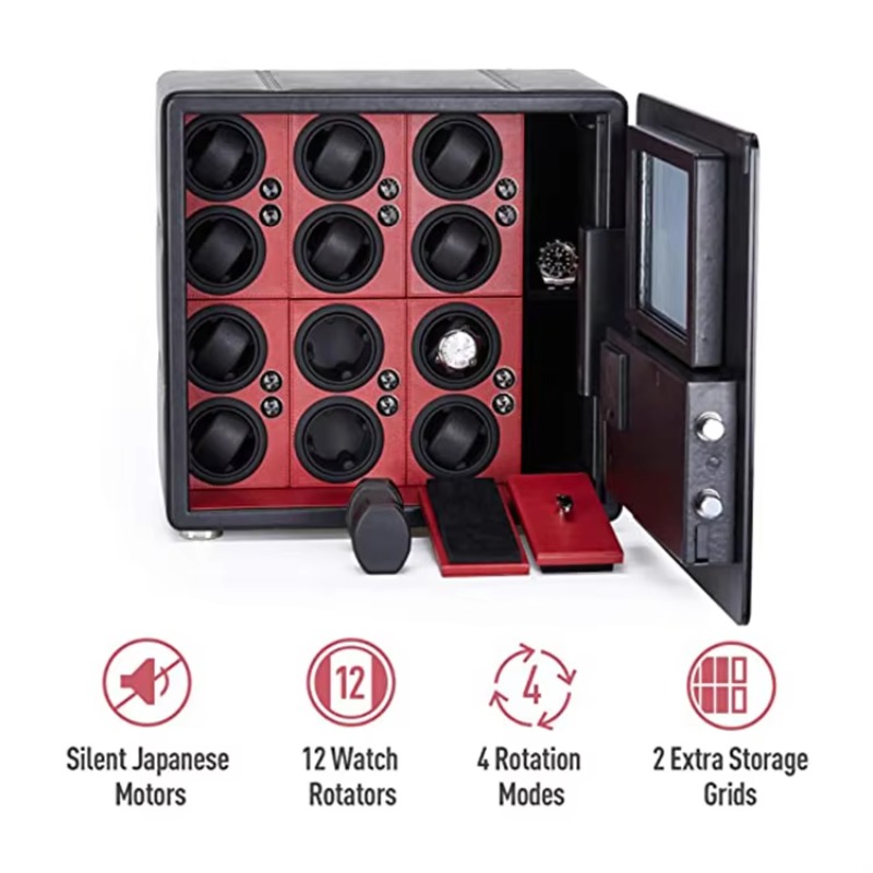 럭셔리 12개 자동 로터 및 보석 보관 디지털 지문 인 - Automatic Watch Winder 리뷰 및 가격