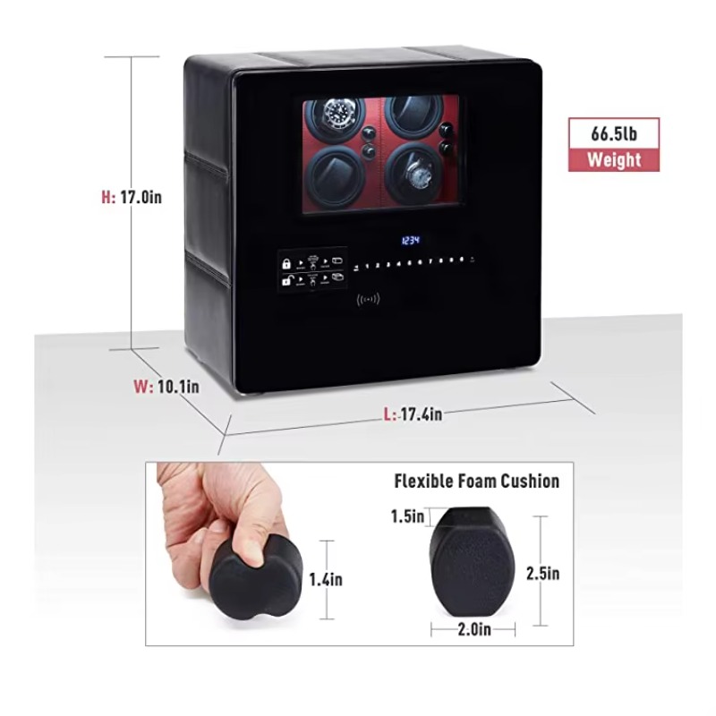 럭셔리 12개 자동 로터 및 보석 보관 디지털 지문 인 - Automatic Watch Winder 리뷰 및 가격
