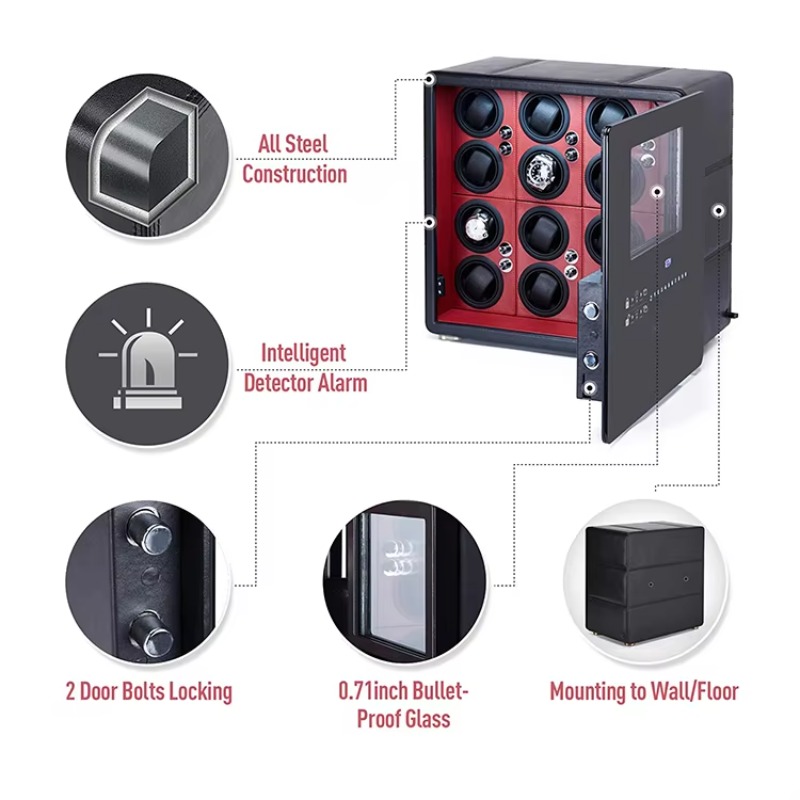 럭셔리 12개 자동 로터 및 보석 보관 디지털 지문 인 - Automatic Watch Winder 리뷰 및 가격