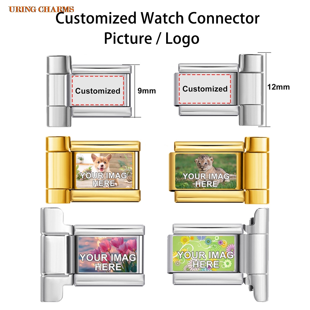 1쌍 사진 로고 맞춤형 시계 스트랩 커넥터 9mm 이탈 - Jewelry Watch Making 리뷰 및 가격