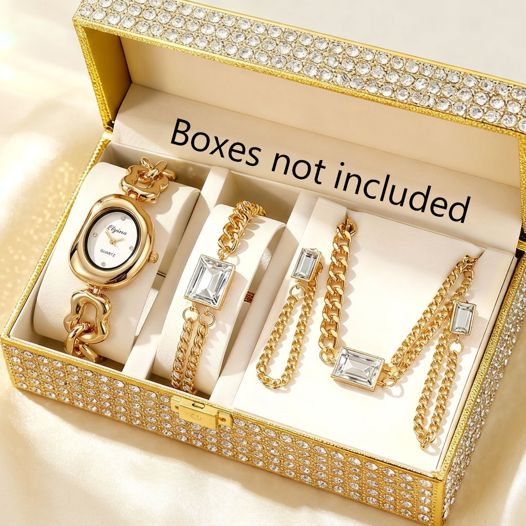 5PCS 패션 불규칙 여성 쿼츠 시계 쥬얼리 세트 우아 - Jewelry Watch Making 리뷰 및 가격