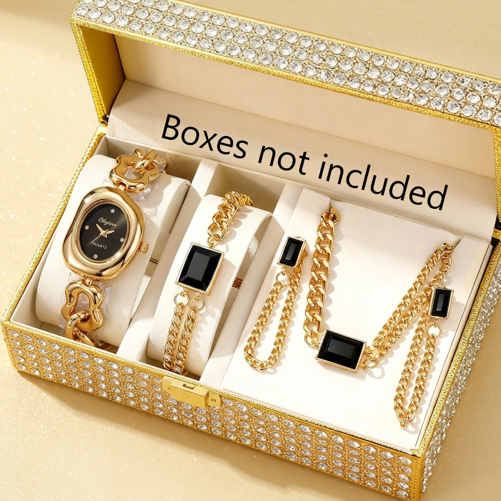5PCS 패션 불규칙 여성 쿼츠 시계 쥬얼리 세트 우아 - Jewelry Watch Making 리뷰 및 가격