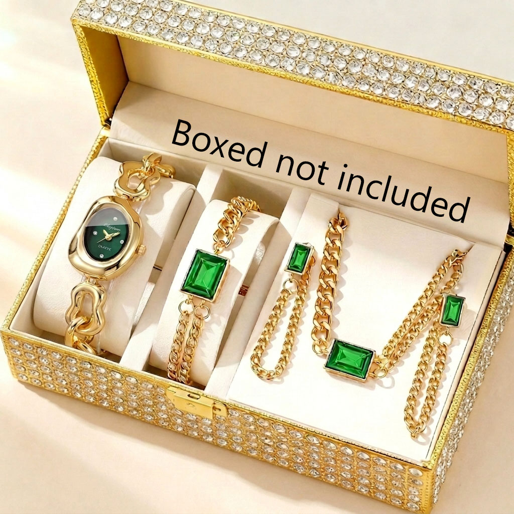 5PCS 패션 불규칙 여성 쿼츠 시계 쥬얼리 세트 우아 - Jewelry Watch Making 리뷰 및 가격